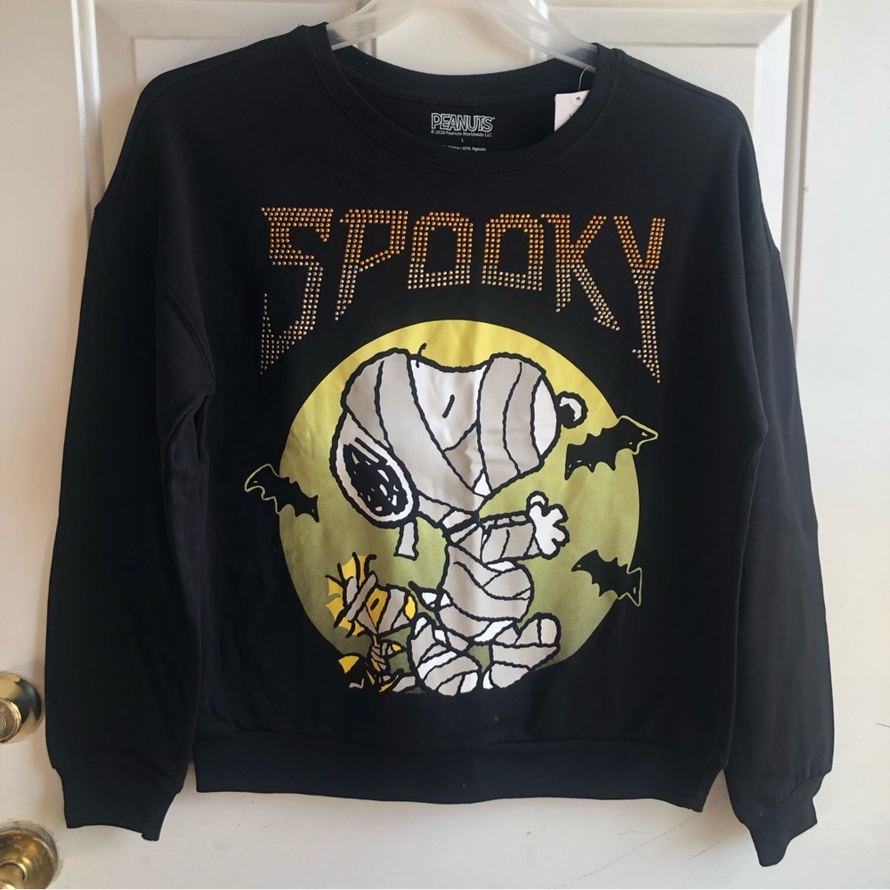 NWT Halloween Peanuts bedazzled sweatshirt size L